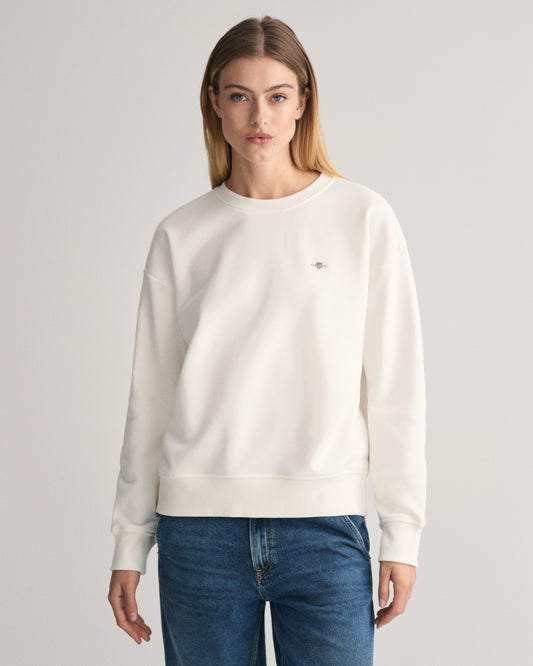 EGGSHELL, SHIELD C-NECK SWEAT, FRONT-VIEW BY GANT AU.