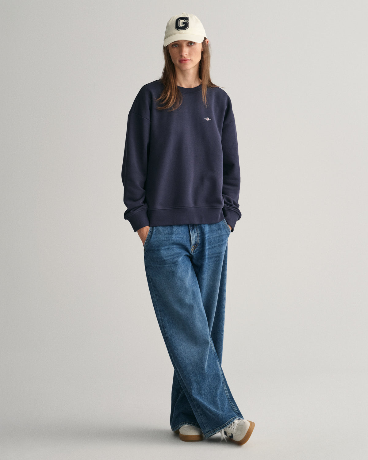 EVENING BLUE, SHIELD C-NECK SWEAT BY GANT AU.