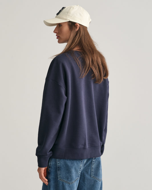 EVENING BLUE, SHIELD C-NECK SWEAT, BACK-VIEW BY GANT AU.