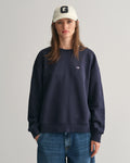 EVENING BLUE, SHIELD C-NECK SWEAT, FRONT-VIEW BY GANT AU.
