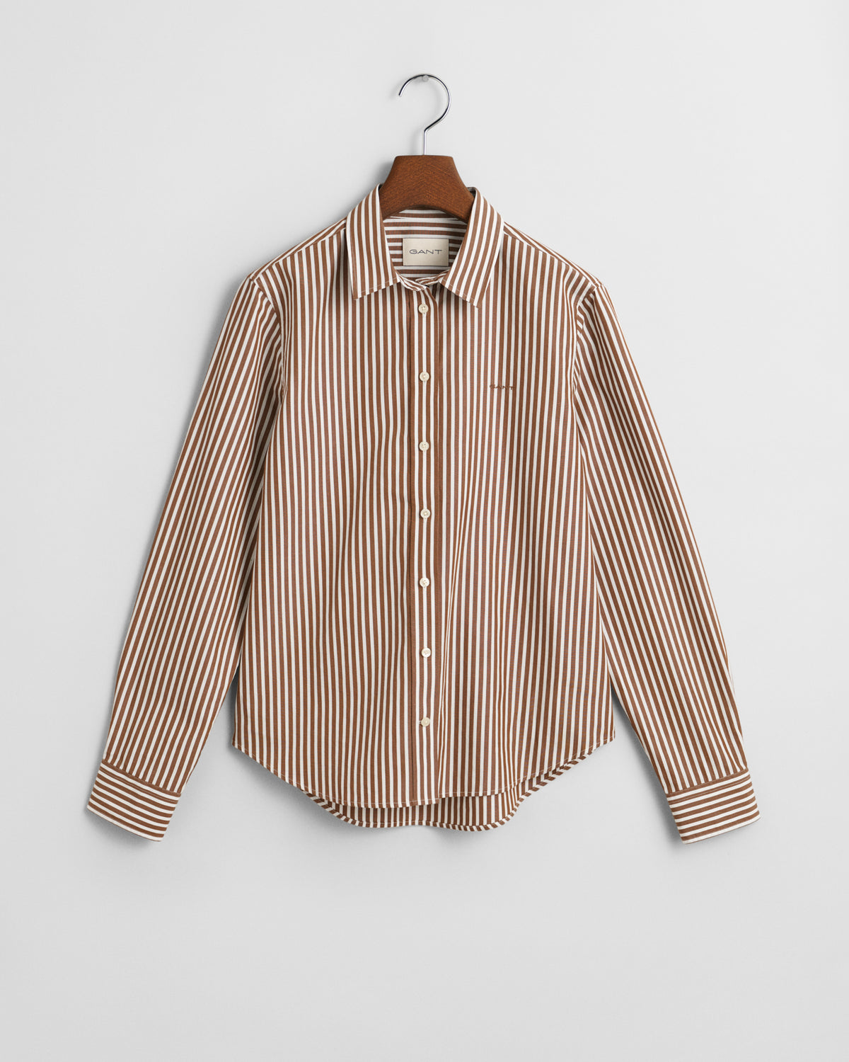 CACAO, REG CLASSIC POPLIN STRIPED SHIRT, FLAT-LAY BY GANT AU.