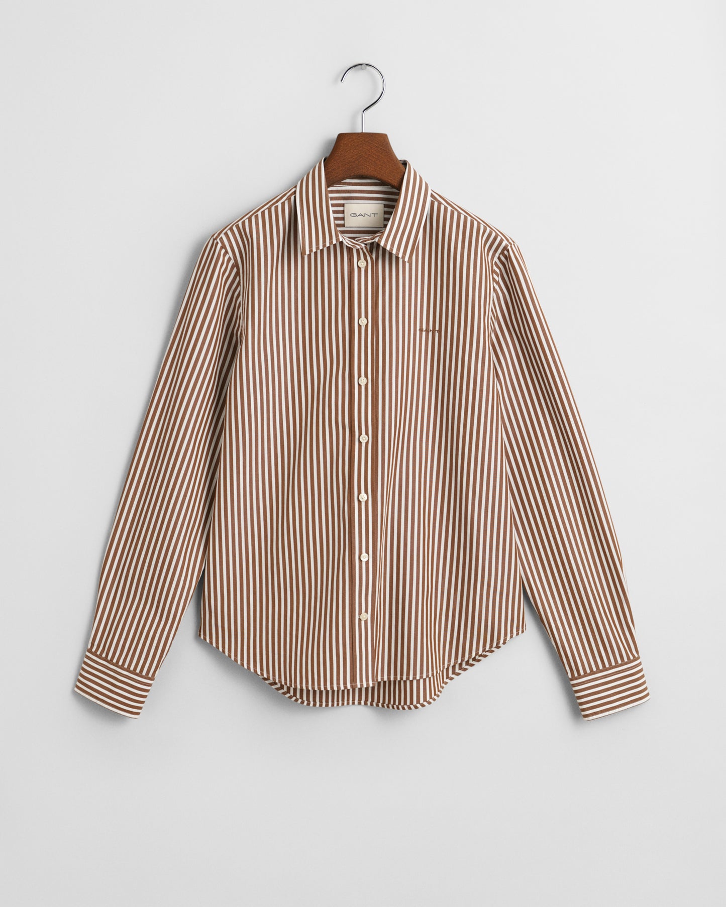 CACAO, REG CLASSIC POPLIN STRIPED SHIRT, FLAT-LAY BY GANT AU.