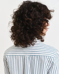 MODEL WEARING REG CLASSIC POPLIN STRIPED SHIRT
