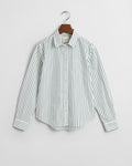 DEEP FOREST, REG CLASSIC POPLIN STRIPED SHIRT, FLAT-LAY BY GANT AU.