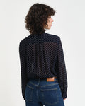 EVENING BLUE, REG DOT PRINT BOW BLOUSE, BACK-VIEW BY GANT AU.
