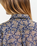 MODEL WEARING REL PAISLEY COT SILK SHIRT