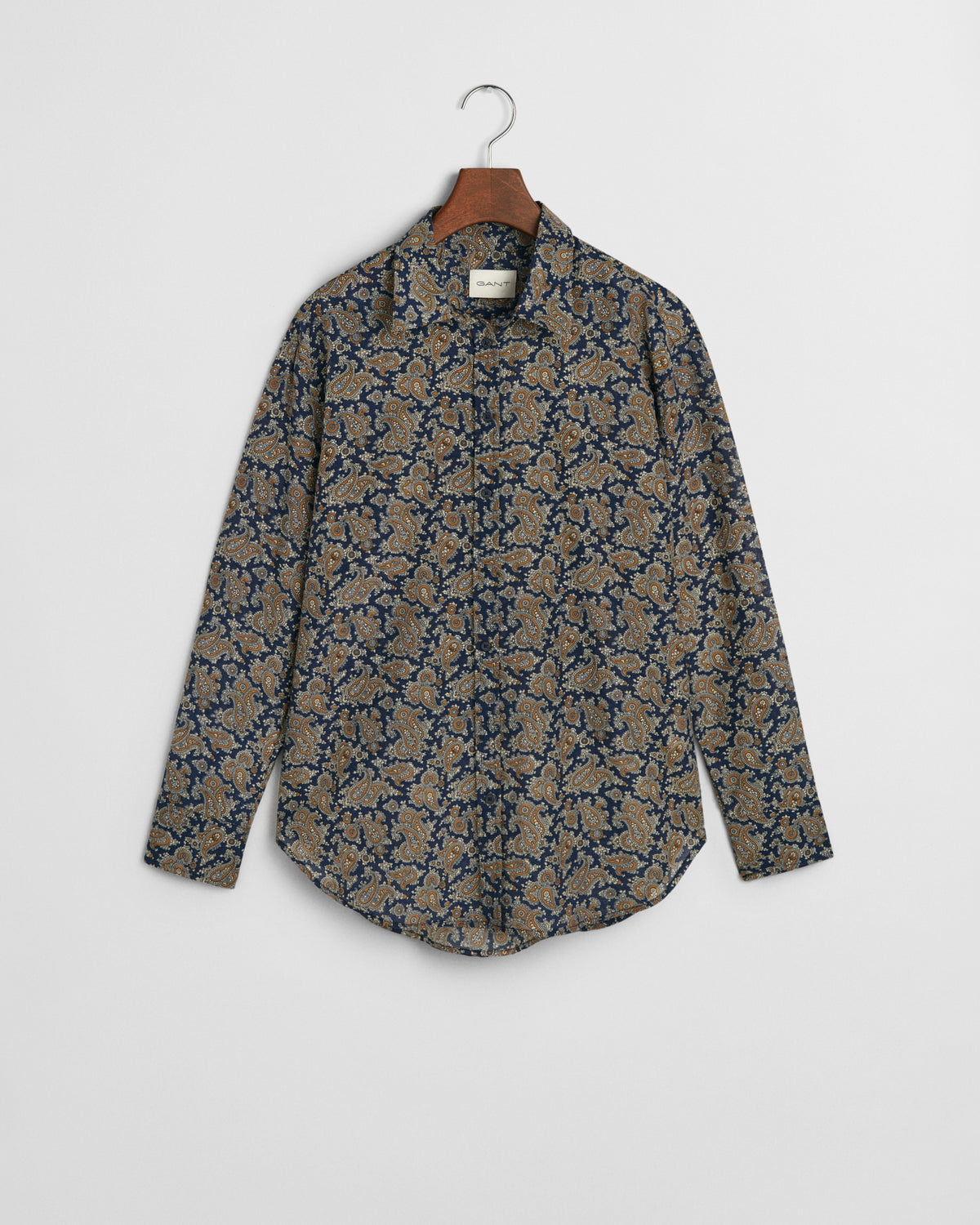 PERSIAN BLUE, REL PAISLEY COT SILK SHIRT, FLAT-LAY BY GANT AU.