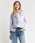 MUTED BLUE, REL PATCHWORK BD SHIRT, CLOSE-UP BY GANT AU.