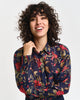 Relaxed Fit Rose Print Cotton Silk Shirt