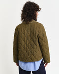 DARK CACTUS, QUILTED CORD DETAILED JACKET, BACK-VIEW BY GANT AU.