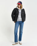 BLACK, LIGHT DOWN LOGO JACKET BY GANT AU.