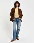BURNT WHEAT, STRETCH COTTON CABLE C-NECK BY GANT AU.