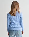 CLEAR SKY, STRETCH COTTON CABLE V-NECK, BACK-VIEW BY GANT AU.