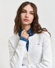 EGGSHELL, STRETCH COTTON CABLE CARDIGAN, CLOSE-UP BY GANT AU.