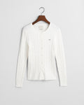 EGGSHELL, STRETCH COTTON CABLE CARDIGAN, FLAT-LAY BY GANT AU.