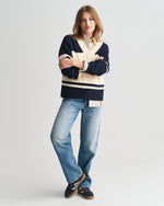 EVENING BLUE, GANT VARSITY COTTON V-NECK BY GANT AU.