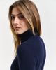 EVENING BLUE, EXTRAFINE LAMBSWOOL BLEND ROLLNECK, CLOSE-UP BY GANT AU.