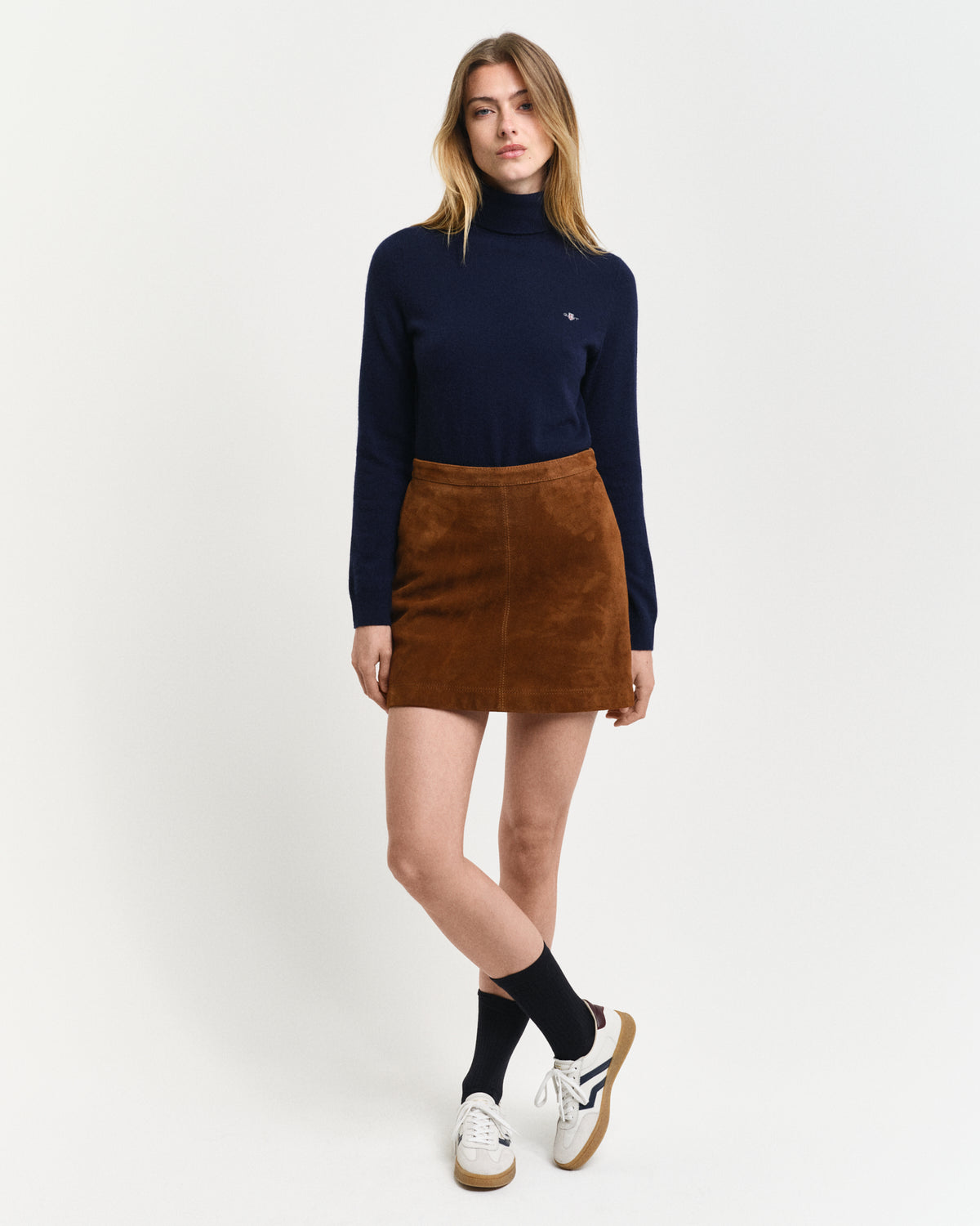 EVENING BLUE, EXTRAFINE LAMBSWOOL BLEND ROLLNECK BY GANT AU.