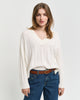 CREAM, WIDE RIBBED WOOL V-NECK, FRONT-VIEW BY GANT AU.