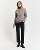 WARM GREY, WIDE RIBBED WOOL STAND COLLAR BY GANT AU.