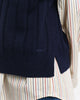 EVENING BLUE, WIDE RIBBED WOOL V-NECK VEST, CLOSE-UP BY GANT AU.