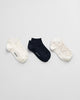 EGGSHELL, MONOGRAM ANKLE SOCKS 3-PACK BY GANT AU.