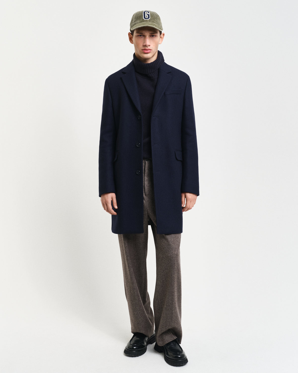 NIGHT BLUE, CLASSIC WOOL COAT, FRONT-VIEW BY GANT AU.