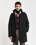 BLACK, PADDED CAR COAT, FRONT-VIEW BY GANT AU.