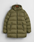 JUNIPER GREEN, ACTIVE CLOUD MID LENGTH JACKET, FLAT-LAY BY GANT AU.