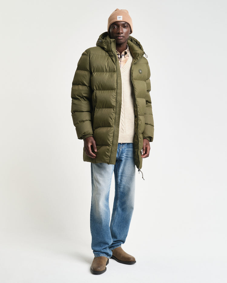 JUNIPER GREEN, ACTIVE CLOUD MID LENGTH JACKET BY GANT AU.