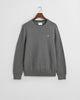 DARK GREY MELANGE, COTTON MICRO TEXTURED C-NECK, FLAT-LAY BY GANT AU.