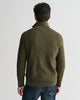 JUNIPER GREEN, COTTON MICRO TEXTURED HALF ZIP, BACK-VIEW BY GANT AU.