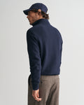 EVENING BLUE, COTTON MICRO TEXTURED HALF ZIP, BACK-VIEW BY GANT AU.