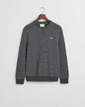 DARK GREY MELANGE, 2-TONE TEXTURED C-NECK BY GANT AU.
