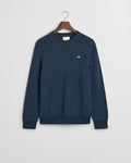 MARINE MELANGE, 2-TONE TEXTURED C-NECK BY GANT AU.