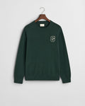 TARTAN GREEN, BADGE C-NECK, FLAT-LAY BY GANT AU.