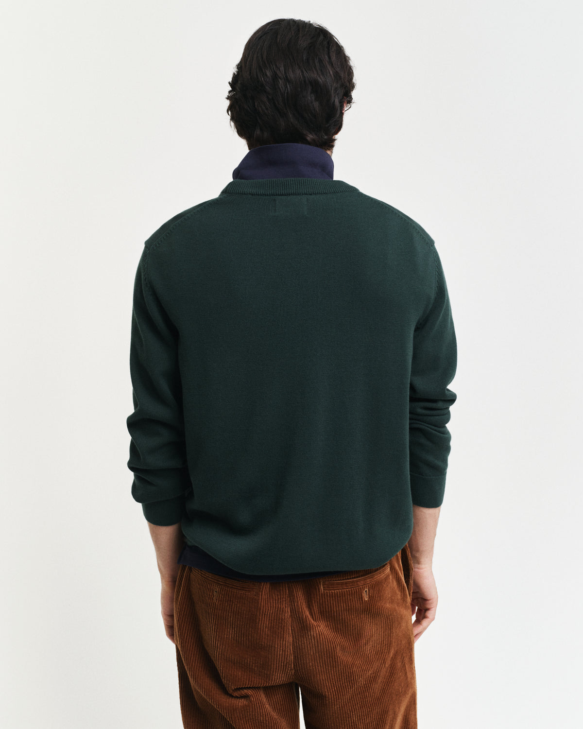 TARTAN GREEN, BADGE C-NECK, BACK-VIEW BY GANT AU.