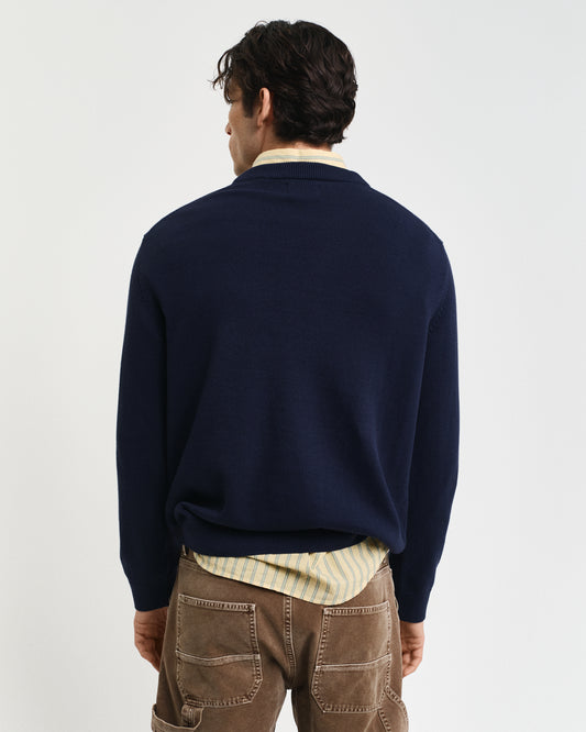 EVENING BLUE, BADGE C-NECK, BACK-VIEW BY GANT AU.