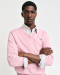 MODEL WEARING CLASSIC COTTON V-NECK