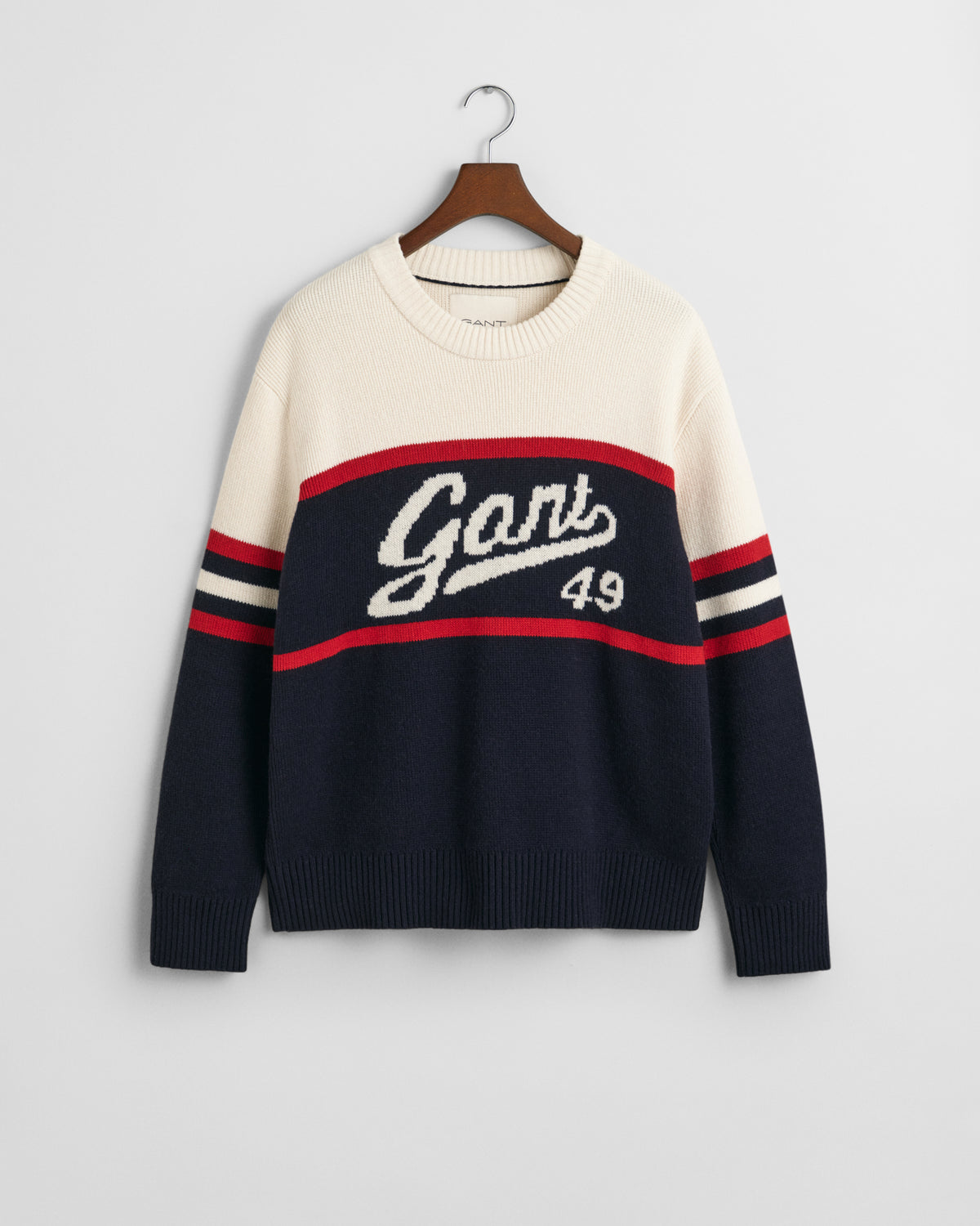 EVENING BLUE, GANT VINTAGE GRAPHIC C-NECK, FLAT-LAY BY GANT AU.