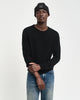 BLACK, EXTRAFINE MERINO WOOL C-NECK, FRONT-VIEW BY GANT AU.