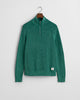 DEEP FOREST GREEN, WASHED RIB HALF ZIP, FLAT-LAY BY GANT AU.