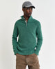 DEEP FOREST GREEN, WASHED RIB HALF ZIP, FRONT-VIEW BY GANT AU.