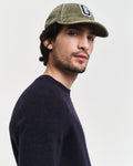 DARK NAVY MELANGE, WOOL BLEND C-NECK, CLOSE-UP BY GANT AU.