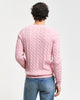 DUSTY PINK, COTTON CABLE C-NECK, BACK-VIEW BY GANT AU.