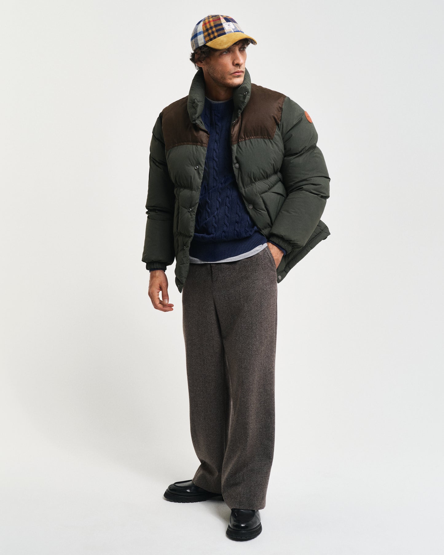 DK JEANSBLUE MELANGE, COTTON CABLE C-NECK BY GANT AU.