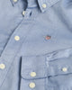 VINTAGE BLUE, SHIELD OXFORD BD SHIRT, FLAT-LAY BY GANT AU.