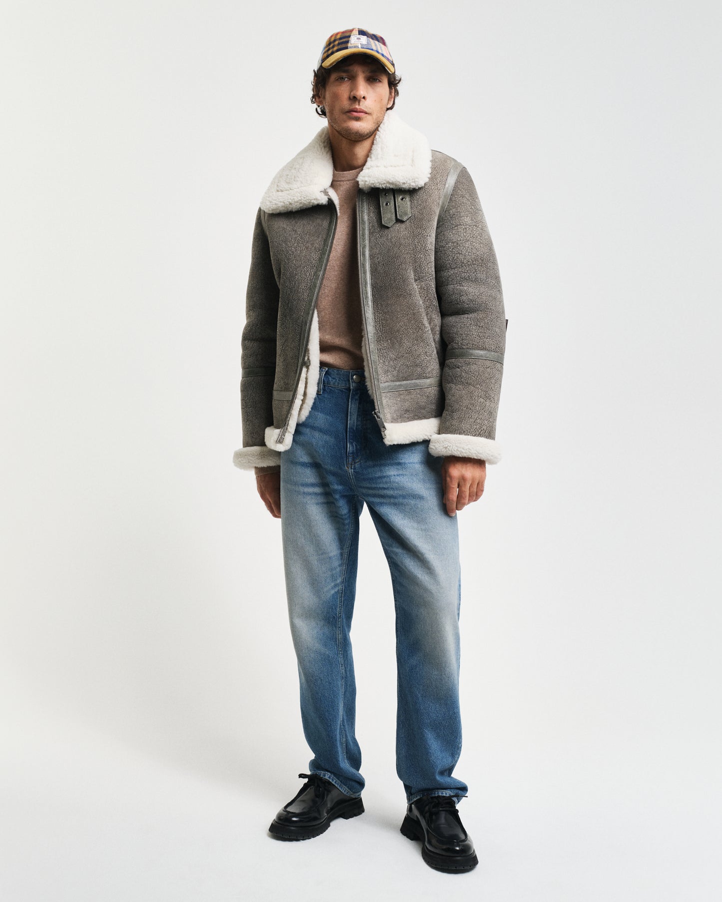 DK SAND MELANGE, SUPERFINE LAMBSWOOL C-NECK BY GANT AU.