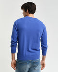 RICH BLUE, SUPERFINE LAMBSWOOL C-NECK, BACK-VIEW BY GANT AU.