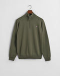 JUNIPER GREEN, SUPERFINE LAMBSWOOL HALF ZIP BY GANT AU.